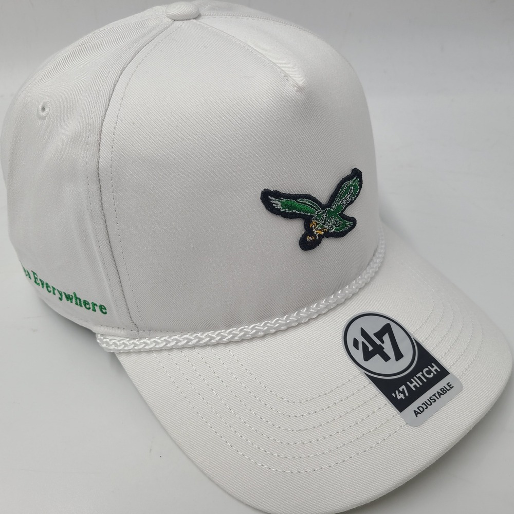 Philadelphia Eagles Hat Snapback 47 Brand Hitch White Green NFL Rope Micro Patch